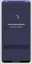 Mobile application processing state screen